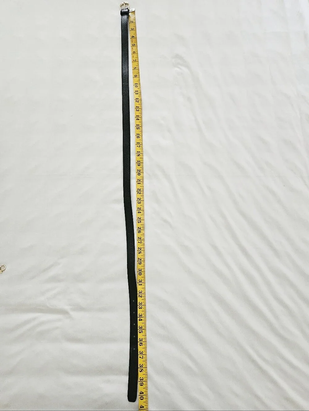 Talbots Black Leather Skinny Belt Gold Buckle Medium Classic 100% Leather